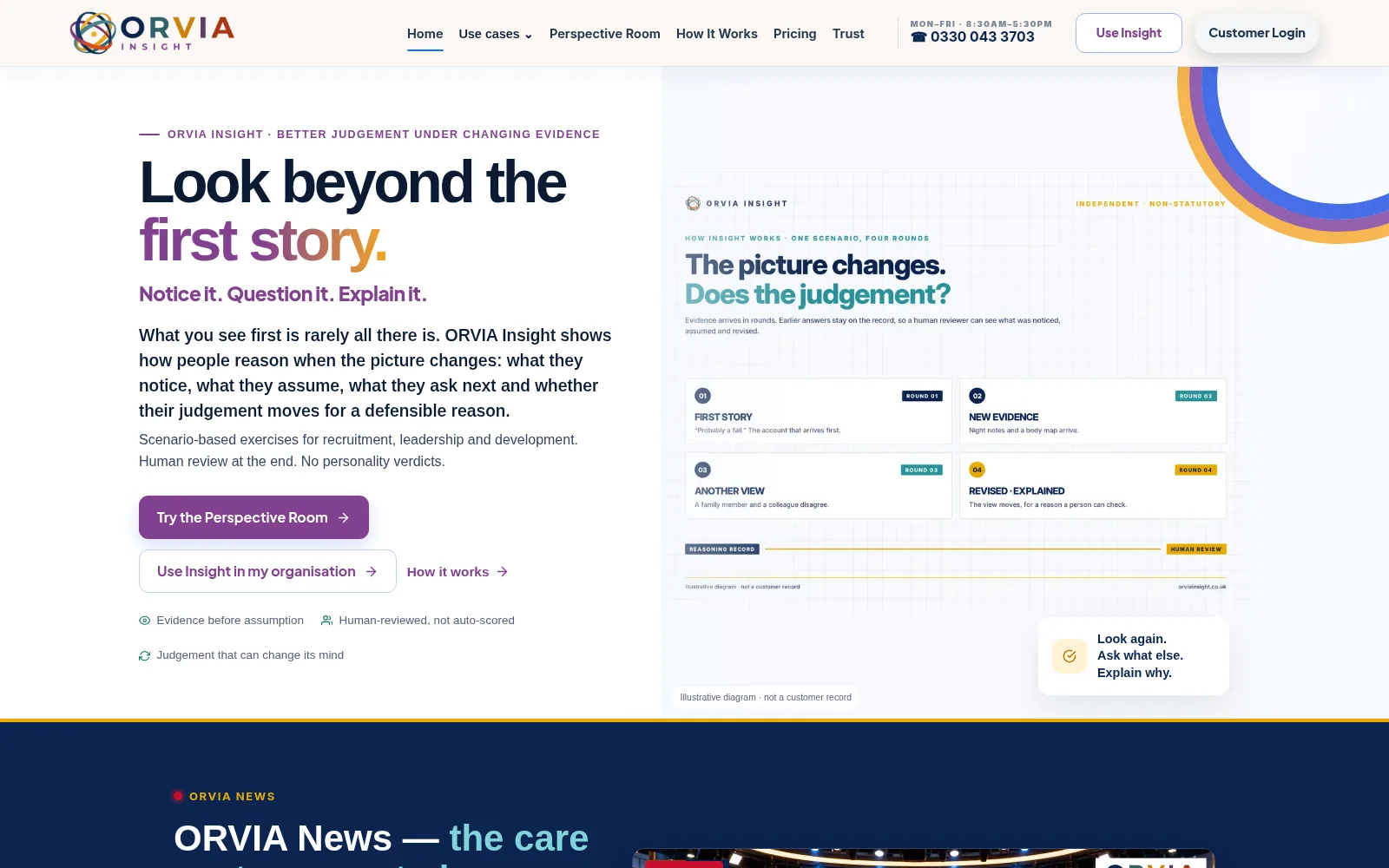 Screenshot of the ORVIA Insight website.
