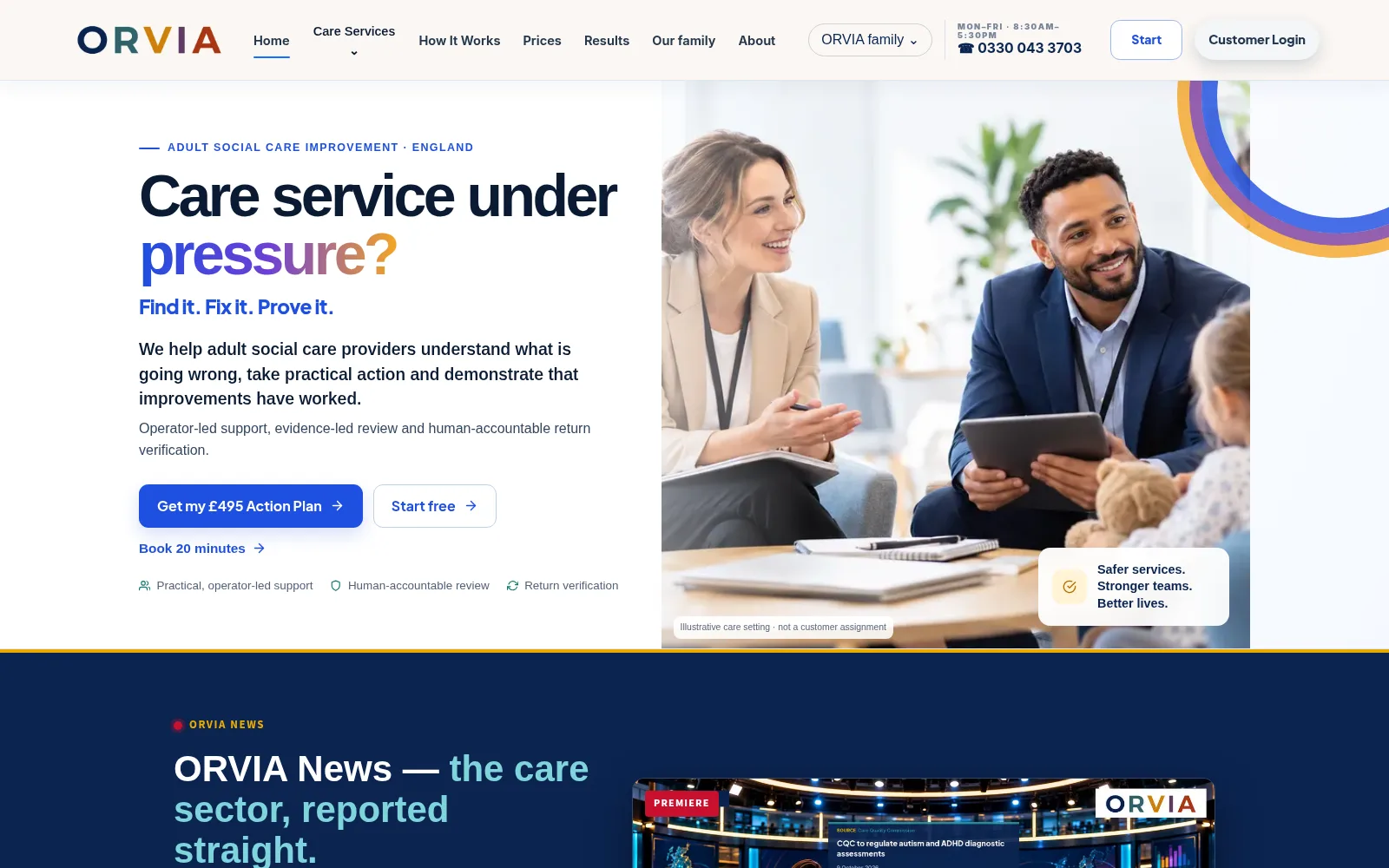 Screenshot of the ORVIA Oversight website.